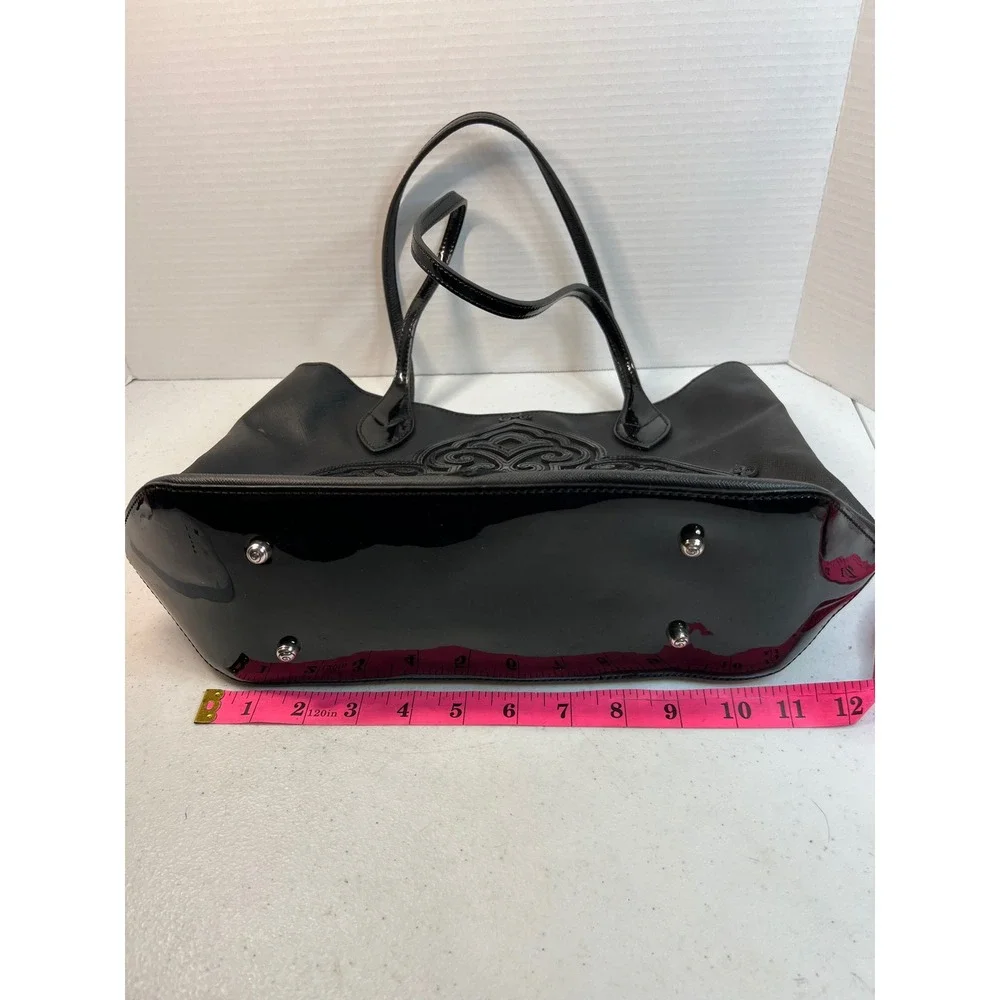 Brighton Black Saffiano Leather Medallion Tote F650795 Shoulder Bag Casablanca